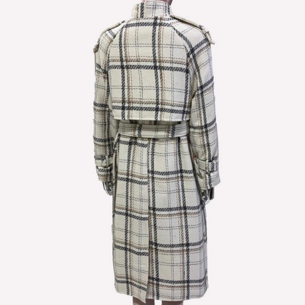 معطف صوفي نسائي سميك طويل للخريف والشتاء بتصميم عالي الجودة