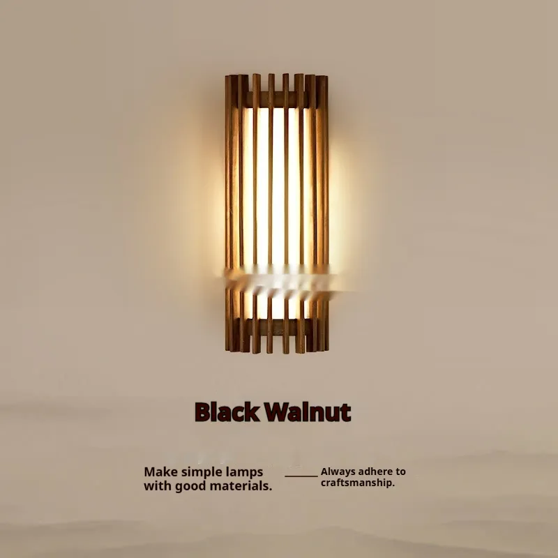 Walnut Wall Lamp Living Room Light Bulb