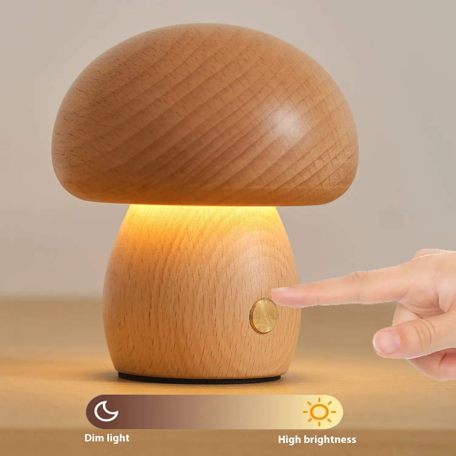 Solid Wood Small Night Lamp Bedroom Bedside Ambience Light