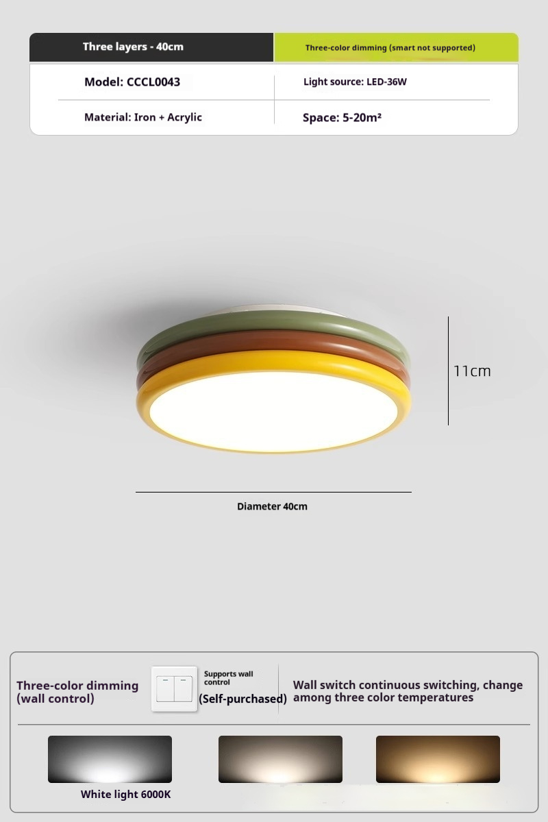 Eye Protection Cream Style Light Creative Style French Ceiling Lamp