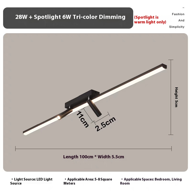 Internet Celebrity Long One-word Ceiling Light Cloakroom