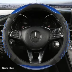 Three-Dimensional Honeycomb Round 38cm Universal Four Seasons Car Steering Wheel Cover - Black And Blue - View 1