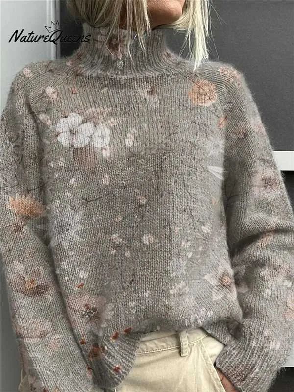 Women's Christmas Printed Turtleneck Sweater 20 E127 - Shop at LoveMi