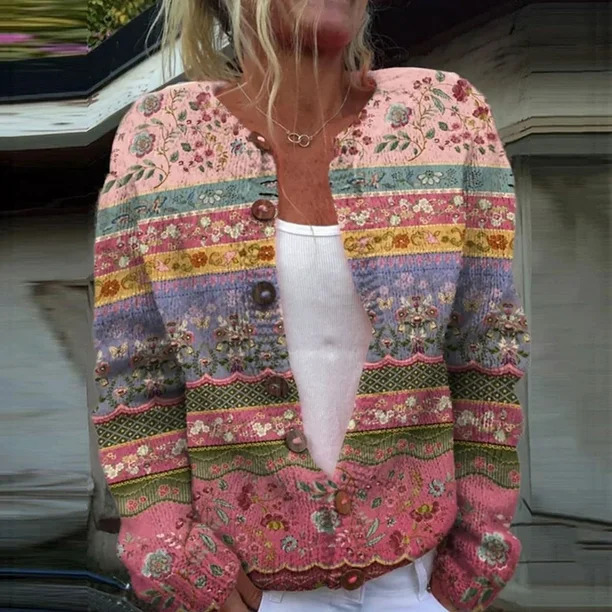 3D Digital Printing Cardigan Knitted Coat Women's Clothing 04Style Xl - Shop at LoveMi