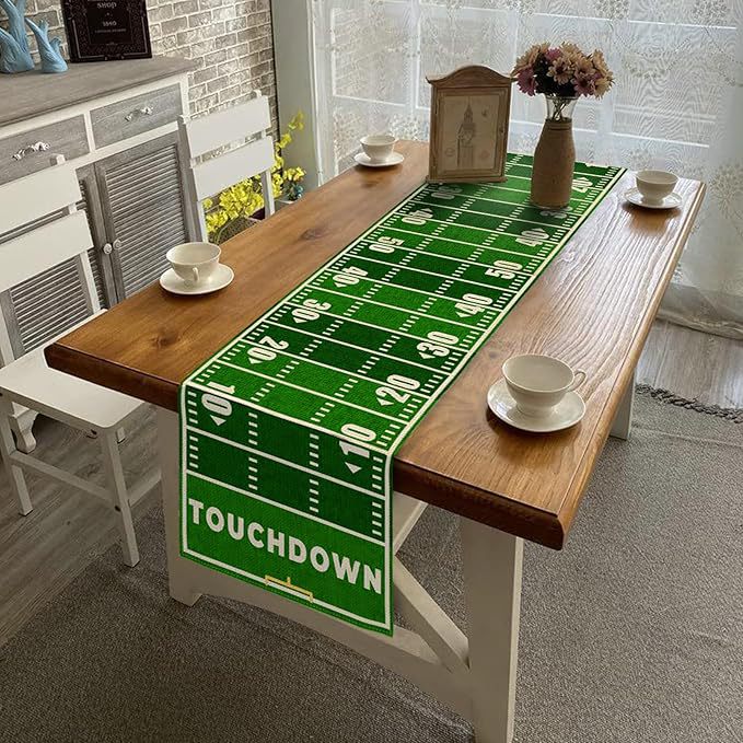 Simple Printed Football Rugby Linen Decorative Tablecloth