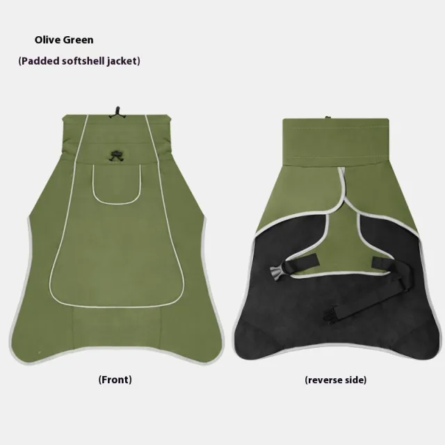 Dog Shell Jacket Waterproof And Rainproof Dual use Clothes Large Pet Trench Coat Autumn And Winter Olive Green - Shop at LoveMi