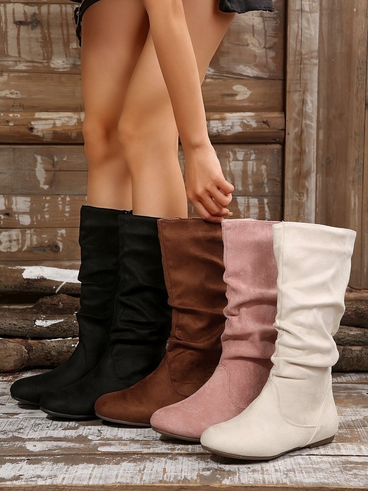 plus size women’s side zipper boots