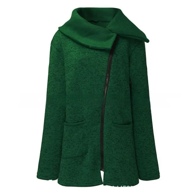 Women's Fashion Side Zipper Coat Top Green - Shop at LoveMi