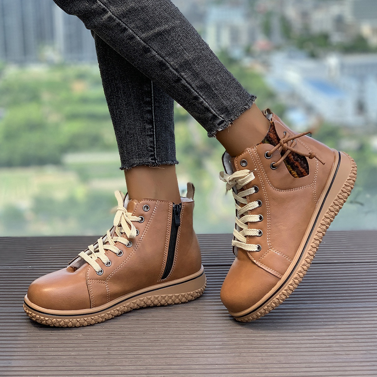 women’s flat heel Martin boots