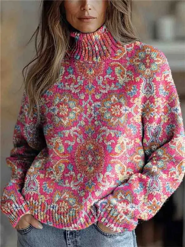 Women's Christmas Printed Turtleneck Sweater 29 E127 4Xl - Shop at LoveMi