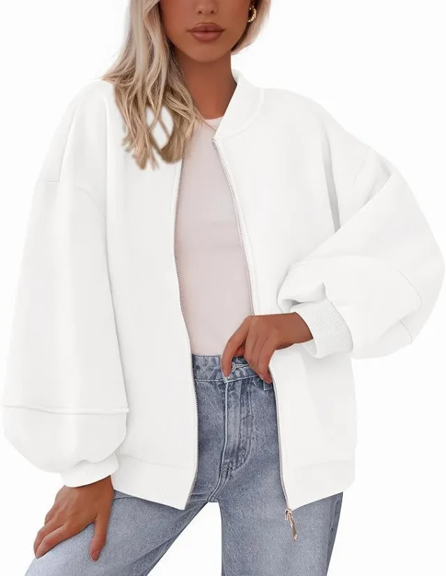 Women's Short Cardigan Solid Color Hoodie Coat White - Shop at LoveMi