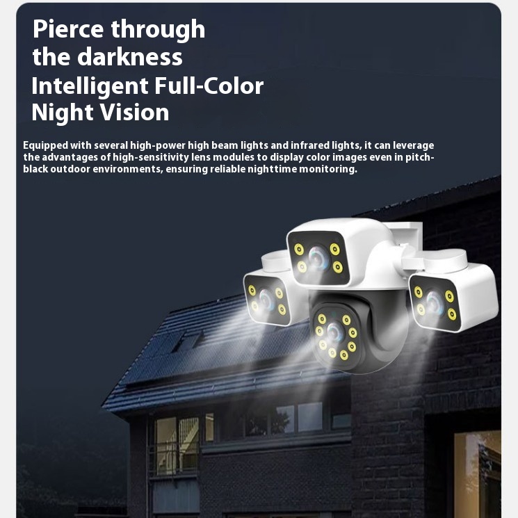 Outdoor Three-lens Surveillance Camera Wireless Wifi