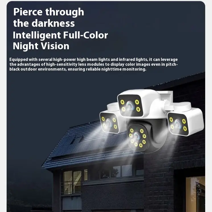 Outdoor Three-lens Surveillance Camera Wireless Wifi
