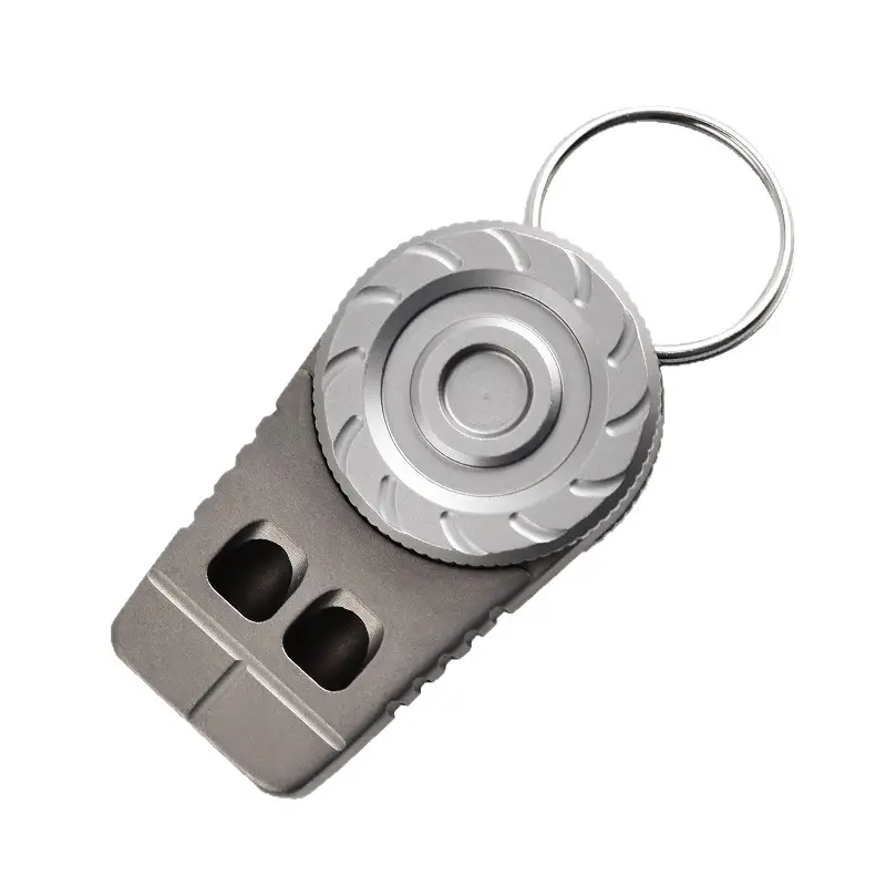 Outdoor Double Hole Portable Camping Whistle Keychain