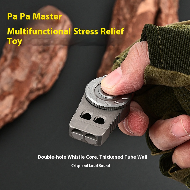 Outdoor Double Hole Portable Camping Whistle Keychain