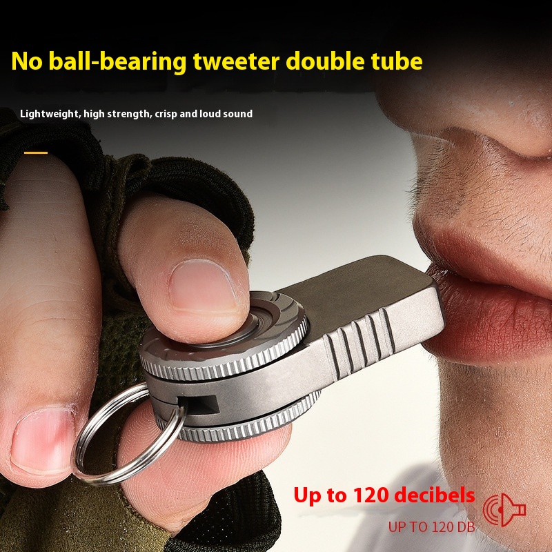Outdoor Double Hole Portable Camping Whistle Keychain - Image 4