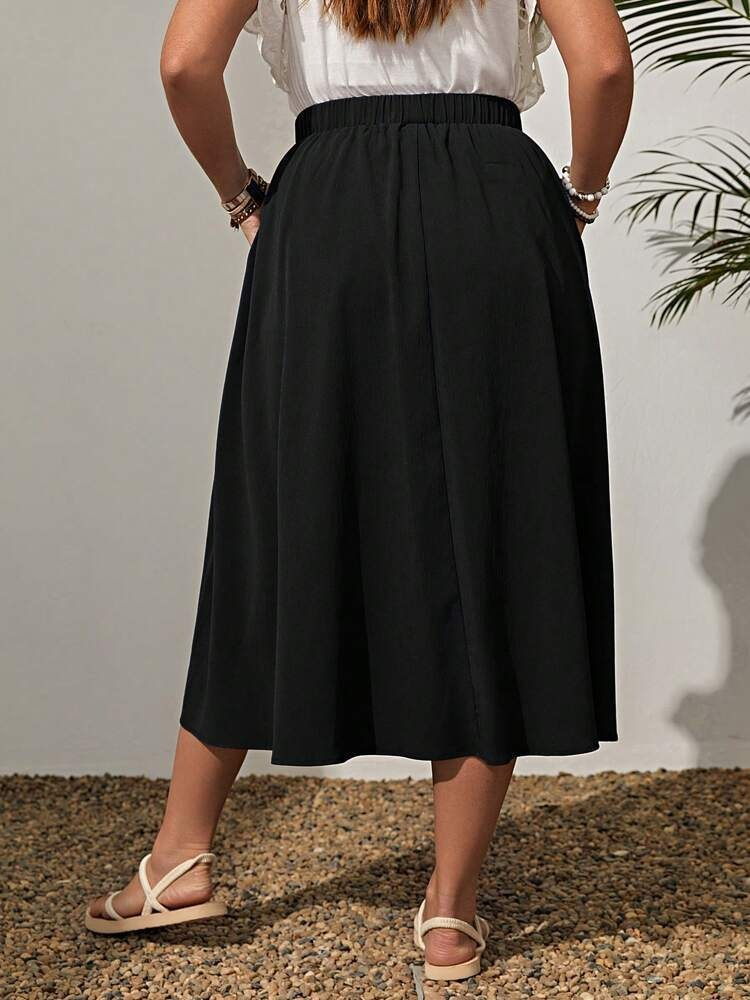 Elastic Waist Plus Size Skirt for Women
