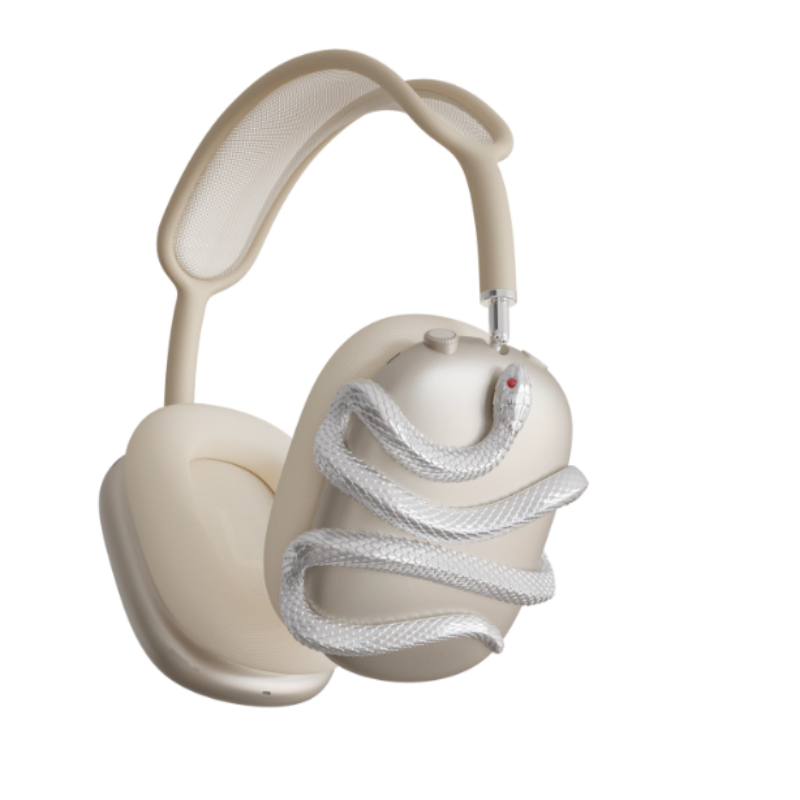 Smart Little Snake shaped Decorative Earphone Protective Cover Silver - Shop at LoveMi