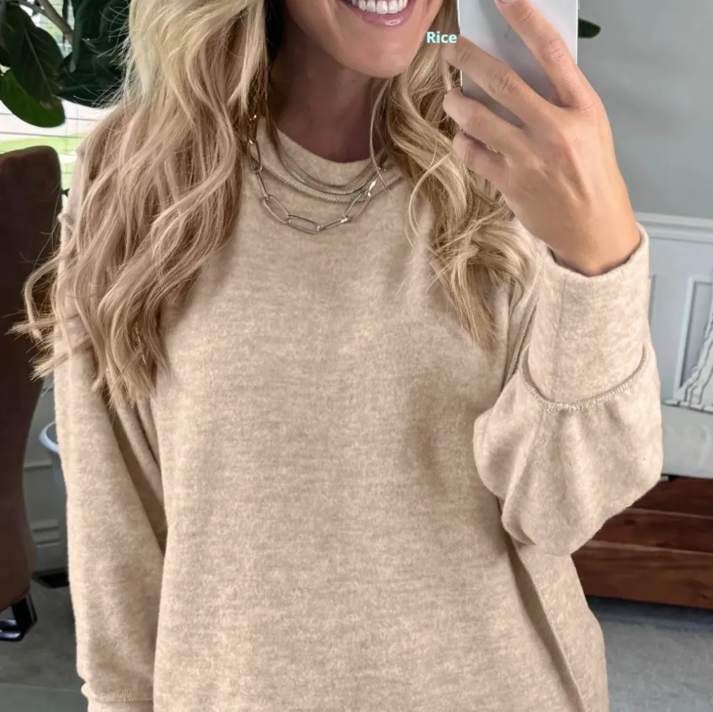 Women's Casual Round Neck Long Sleeve Pullover Hoodie All-matching - Khaki
