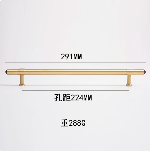 Simple Personality Brass Obsidian Cabinet Door Handle 224Mm Hole Spacing - Shop at LoveMi