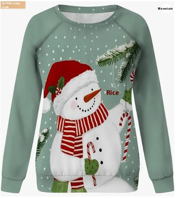Christmas European And American Women Printed Crew Neck Sweatshirt - Mw20