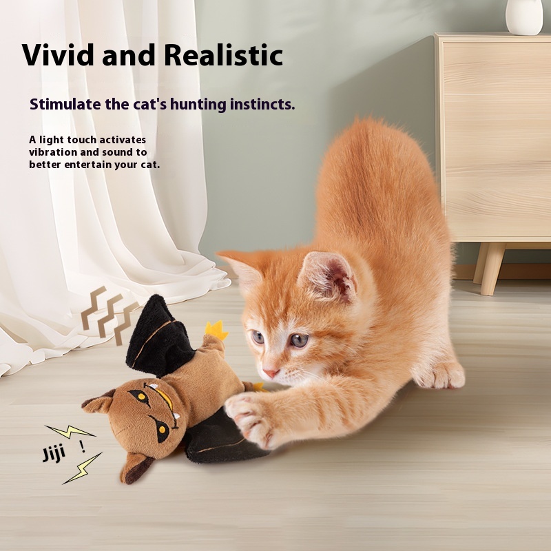 Pet Electric Sound Cat Plush Toy Rechargeable