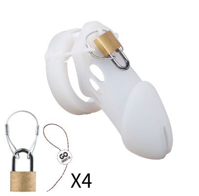Men's Silicone Chastity Lock Bird Cage Abstinence Chastity Cleaner Chastity Belt Transparent - Shop at LoveMi