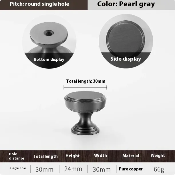 Simple Single Hole Golden Brass Cabinet Door Handle Black - Shop at LoveMi