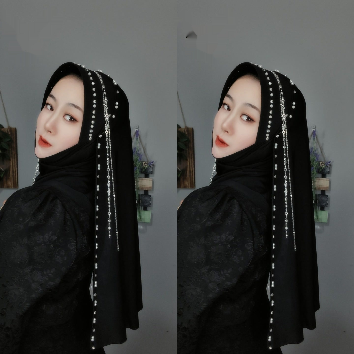 Hard Brim Heavy Industry Tassel Wrapped Scarf – Black