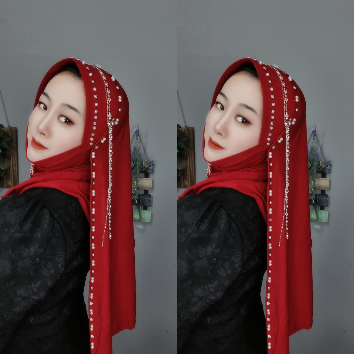 Hard Brim Heavy Industry Tassel Wrapped Scarf - Image 5