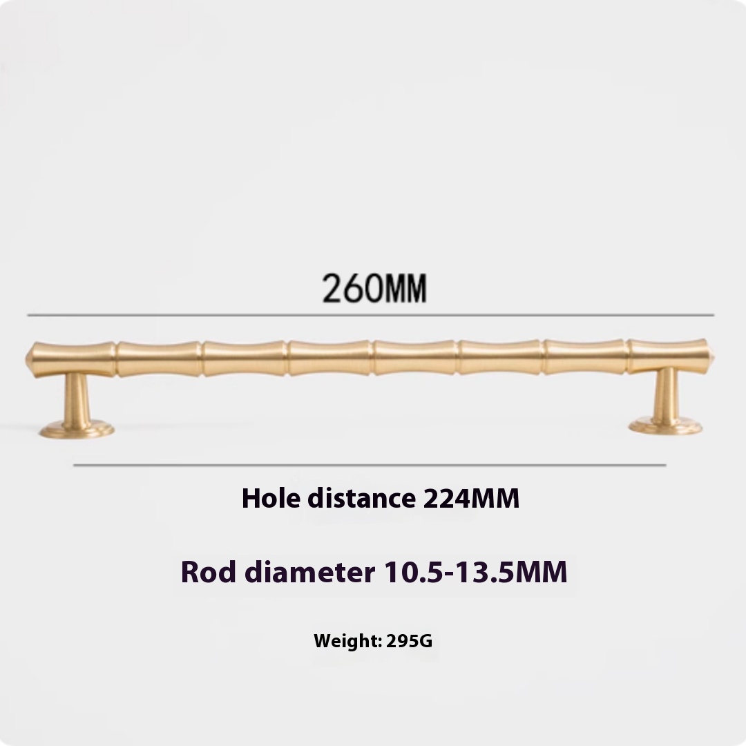 Brass Wardrobe Door Handle Cabinet Handle (Gold-Single hole)