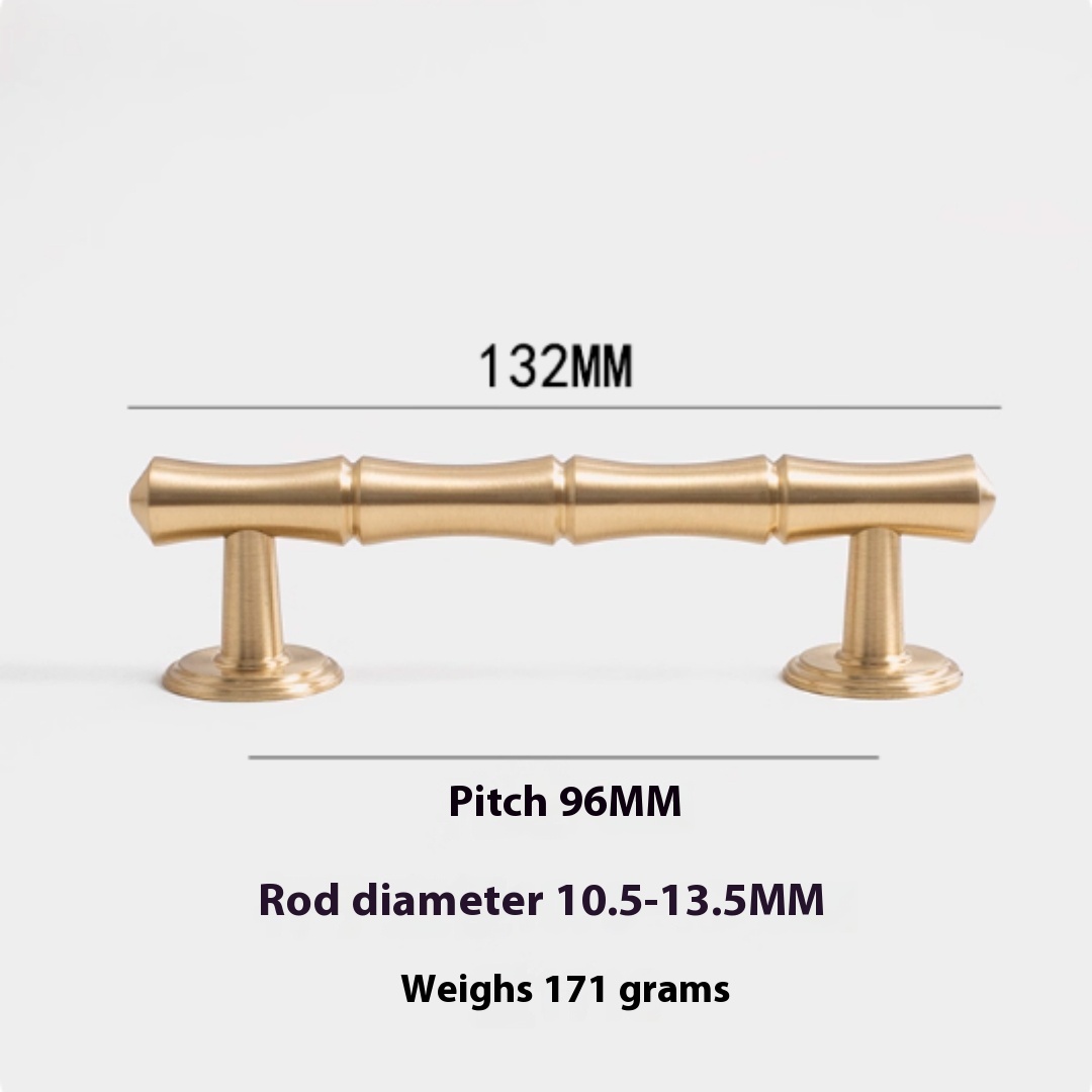 Brass Wardrobe Door Handle Cabinet Handle (Gold-Single hole)
