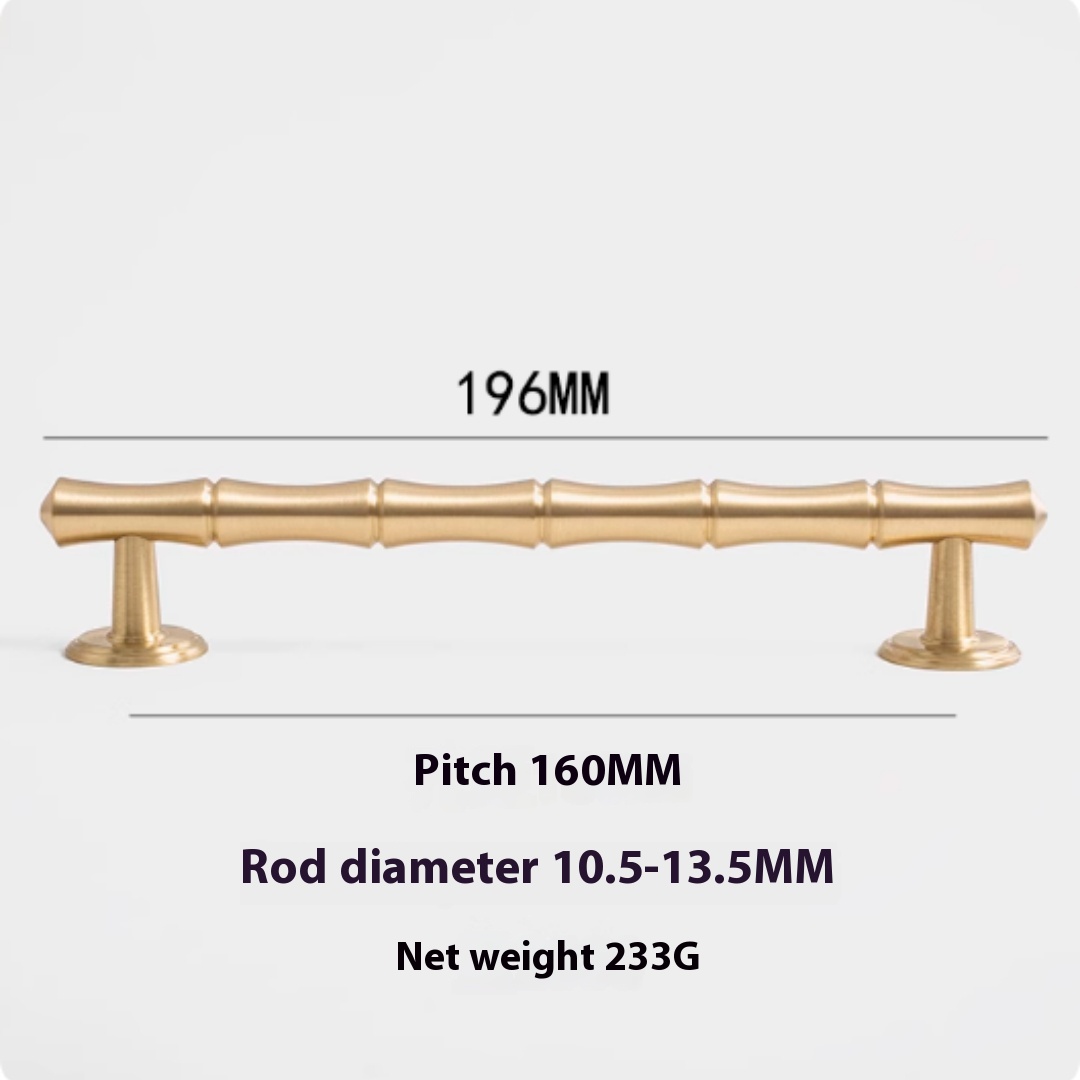 Brass Wardrobe Door Handle Cabinet Handle (Gold-Single hole)