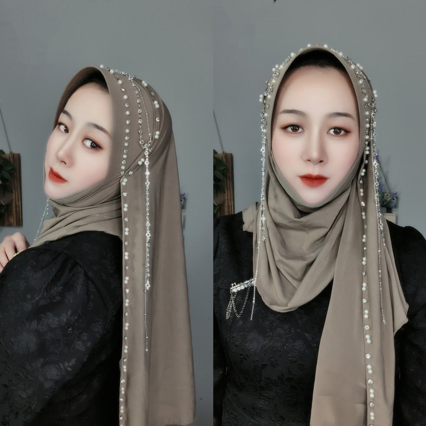 Hard Brim Heavy Industry Tassel Wrapped Scarf - Image 3