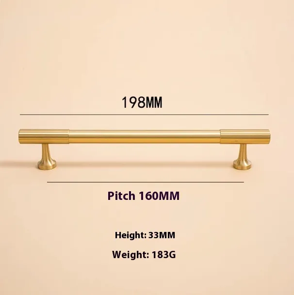 Pure Copper Gold Round Installation Long Handle 160Mm Hole Spacing - Shop at LoveMi