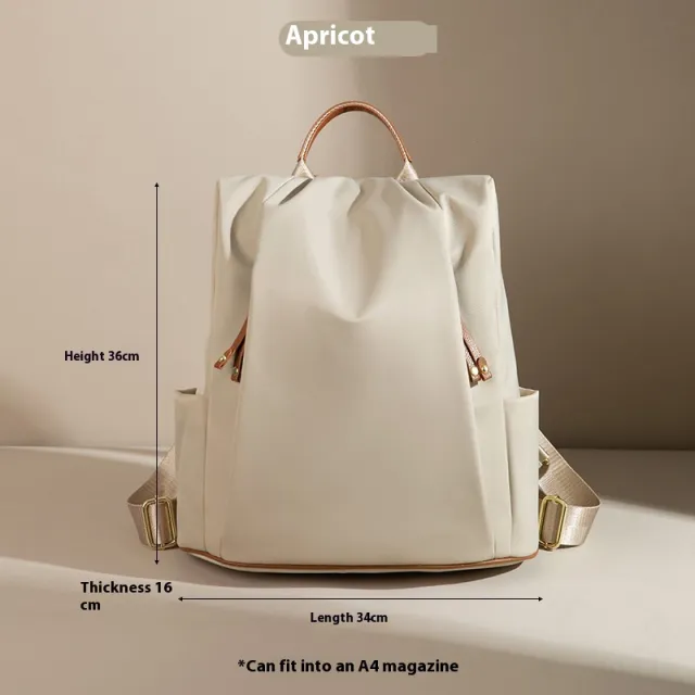 Fashion Commuter Contrast Color Travel Bag Large capacity Backpack Apricot - Shop at LoveMi