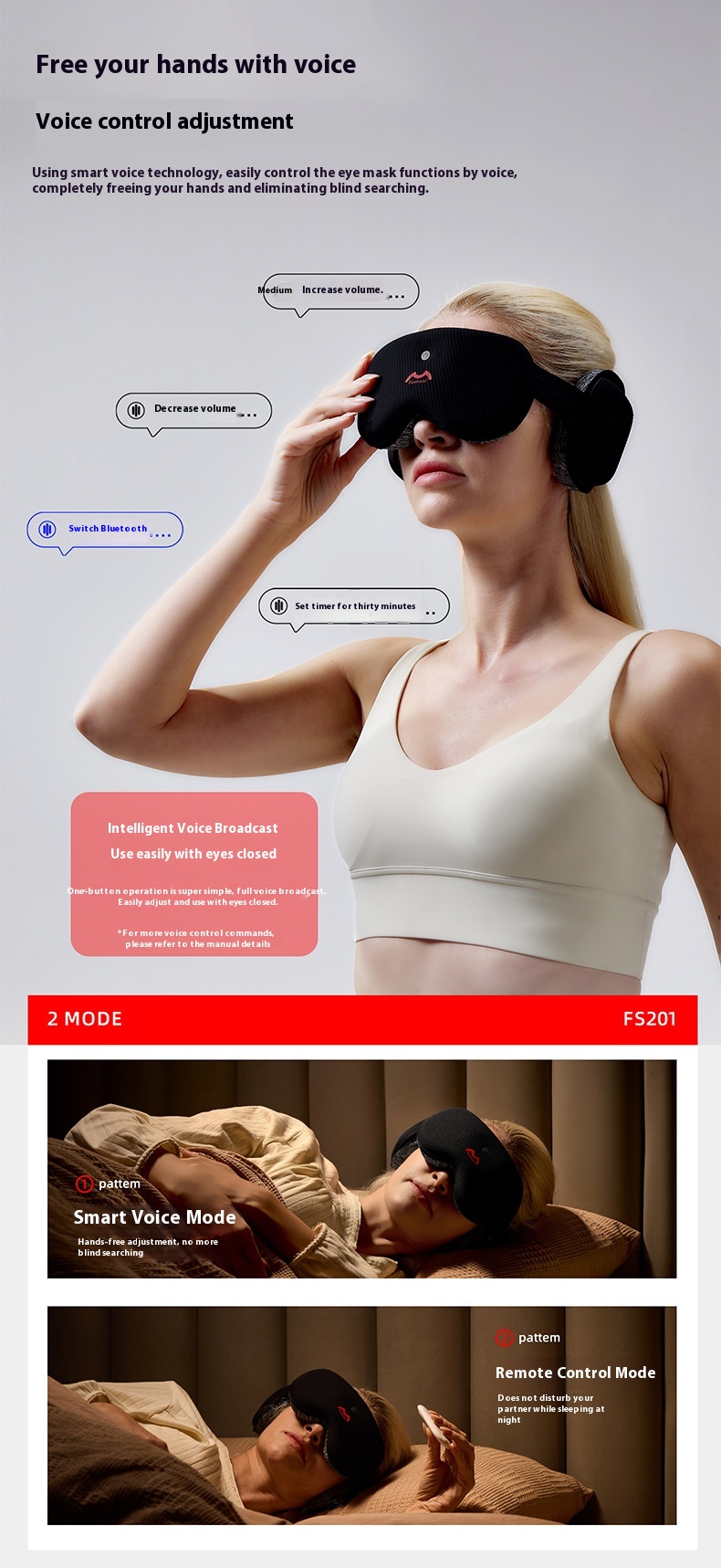 Smart White Noise Sleep Mask