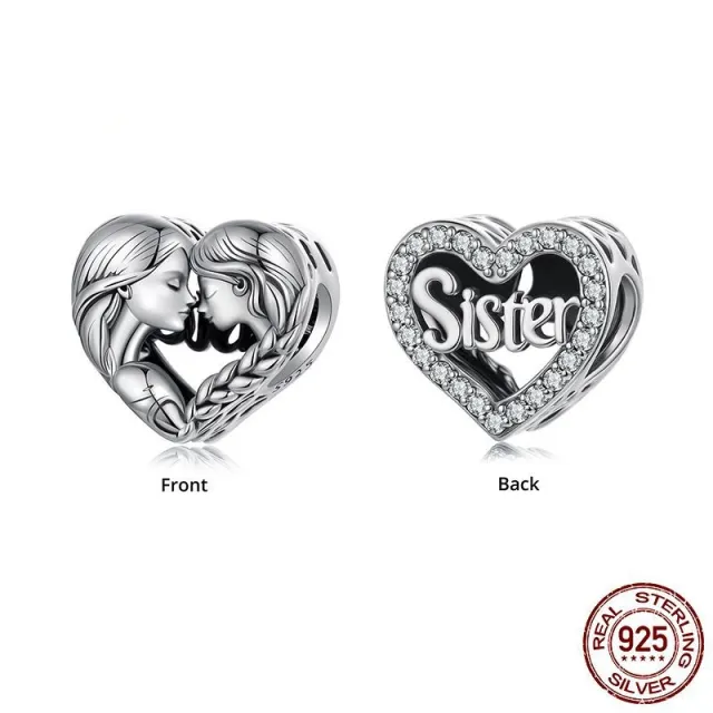 S925 Silver Love Sisters Diy Bracelet String Beads Accessories Scc3060 - Shop at LoveMi