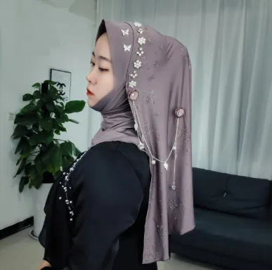 Milk Silk Snowflake Tassel Soft Brim Wrap Scarf Purplish Gray - Shop at LoveMi