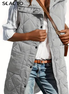 Vest Slim Fit Temperament Coat Top For Women - Grey