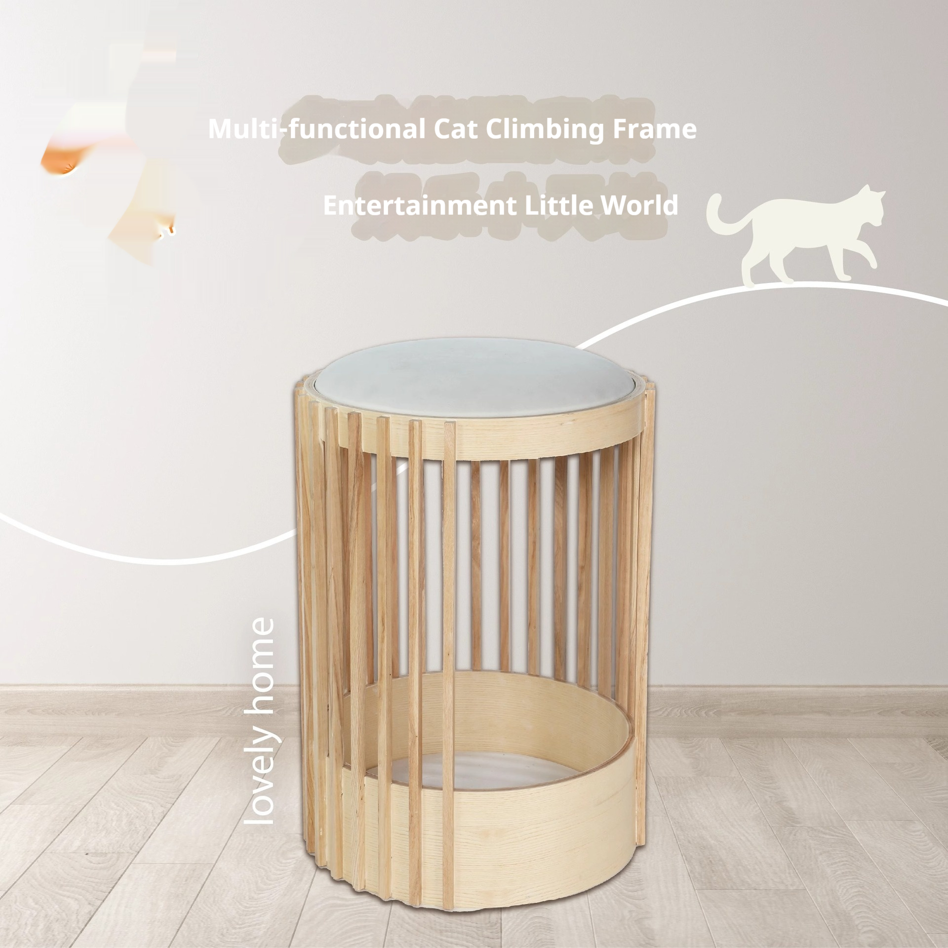 Household Solid Wood Column Cat Climbing Frame Pet Bed Bite-resistant
