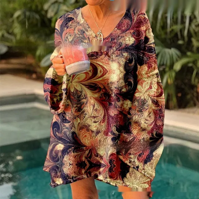 Printed Comfort And Casual V neck Long Sleeve Sweaters Women's Clothing Style 1 - Shop at LoveMi