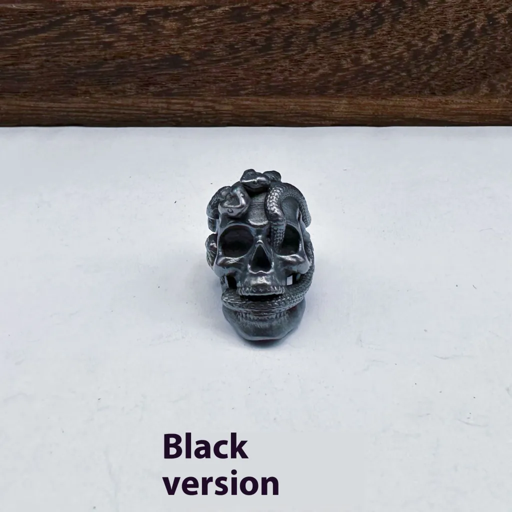 Fashion Double Snake Skull Pendant Accessories - Black