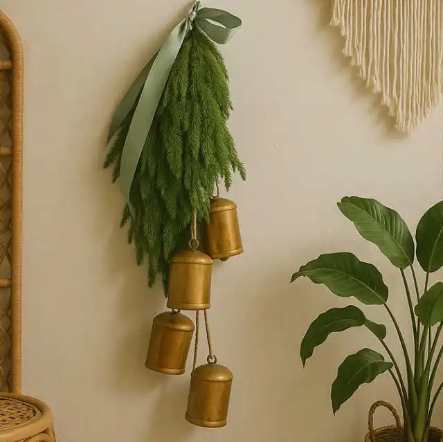 Nordic Ins Christmas Bell Wall Decoration Pendant Green - Shop at LoveMi