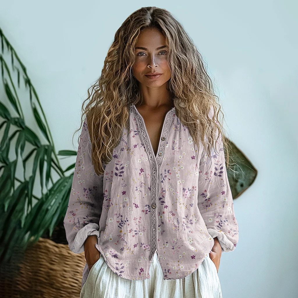 Women's 3D Printed Casual Floral Shirt