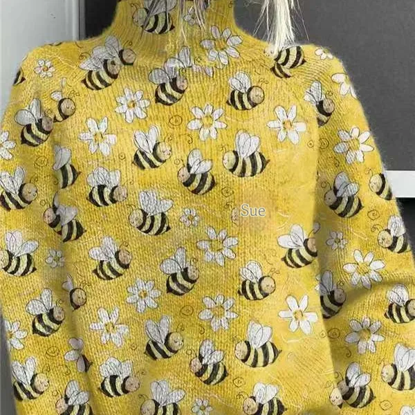 Women's Christmas Printed Turtleneck Sweater 38Style - Shop at LoveMi