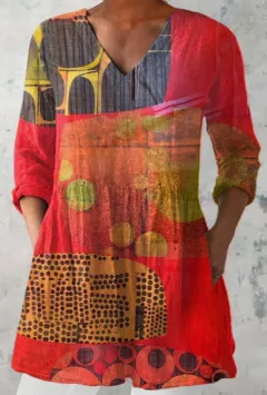Female Creative Fish Pattern Vacation Style Dress - Bx16912345893-4Xl - View 1
