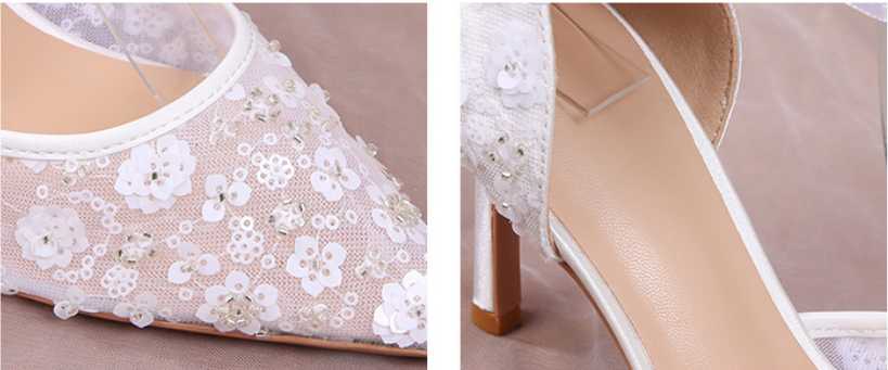 Boho Chic Sequined Wedding Heeled Sandals