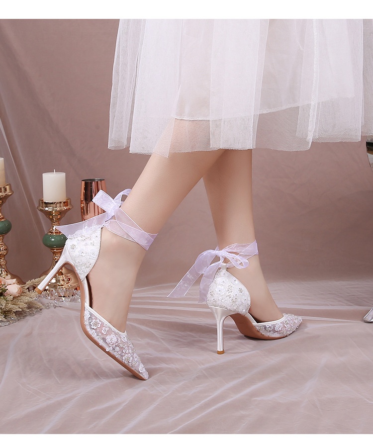 Boho Chic Sequined Wedding Heeled Sandals