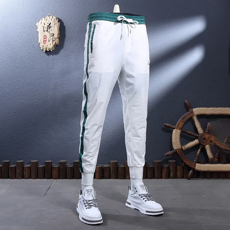 Ice Silk Breathable Stretch Slim-fitting Ankle-tied Skinny